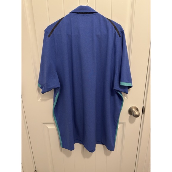 Nike Golf Tour Performance Men's Polo Blue W/aqua Green Size XL‎ Dri-Fit - Picture 2 of 4
